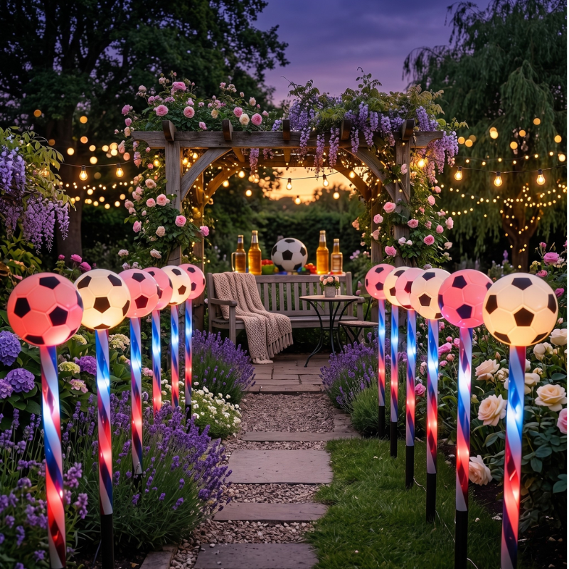 5-in-1 Solar Soccer Pathway Lights | Waterproof Outdoor Garden Stakes