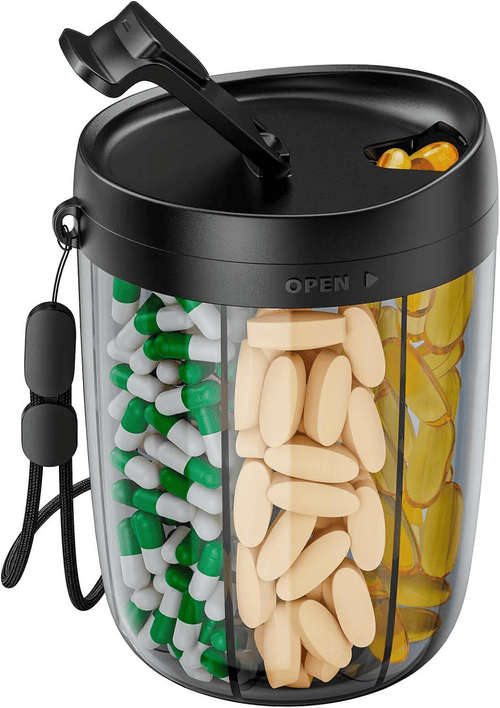 🎁Last Day Promotion🔥Pill Dispenser Bottle with 6 Compartments | Never Miss a Dose Again! 💊⏰