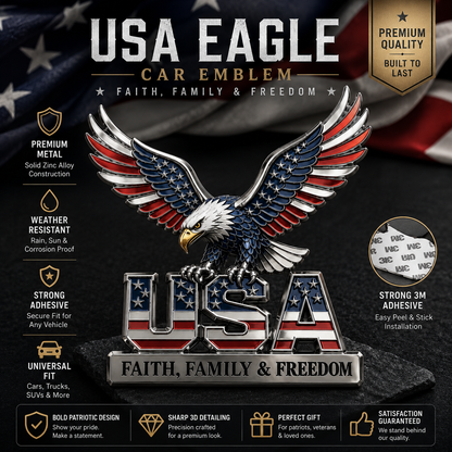 🇺🇸250th Anniversary 49% OFF - ★USA Faith, Family & Freedom★ Metal Emblem