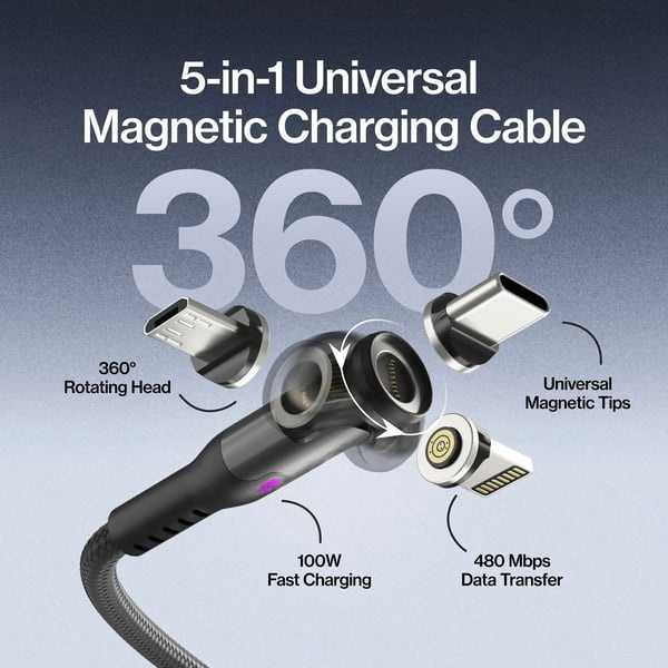 🔥360 Pro Cable: 5-in-1 Universa(🚀10x Faster Than Traditional Cables)