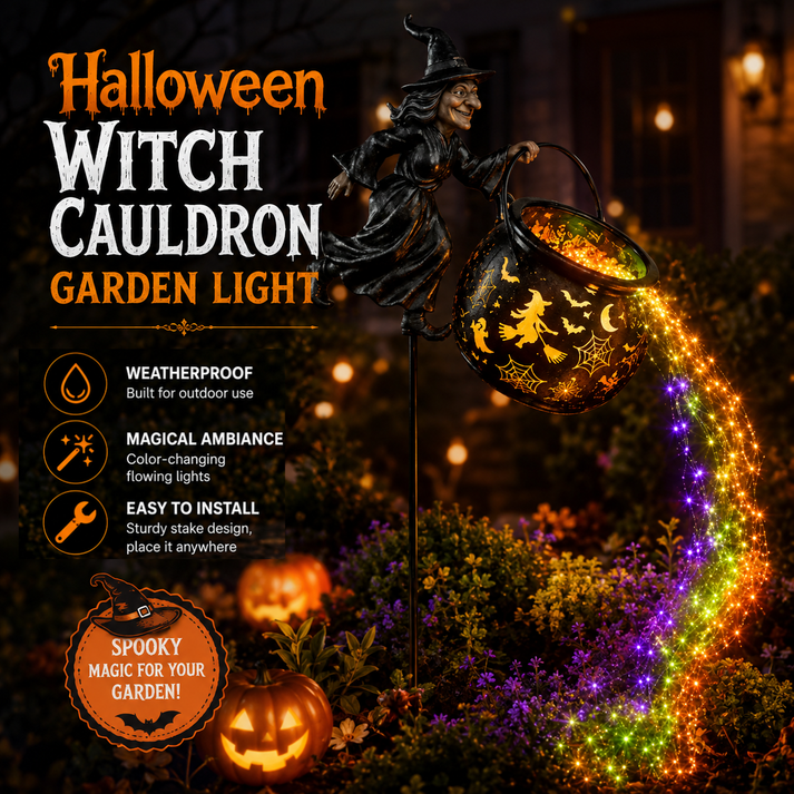 🔥LAST DAY 50% OFF -Halloween Witch Cauldron Garden Light