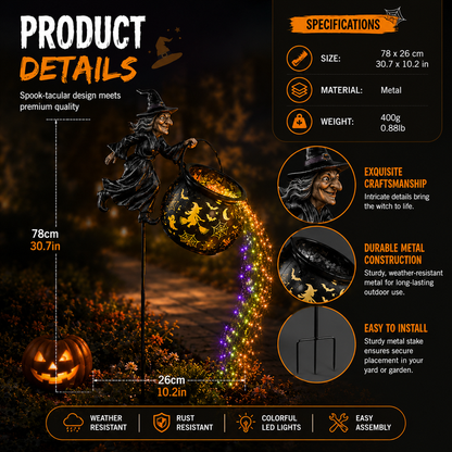 🔥LAST DAY 50% OFF -Halloween Witch Cauldron Garden Light