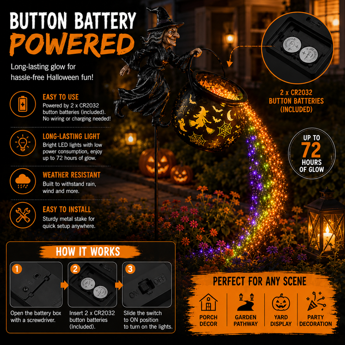🔥LAST DAY 50% OFF -Halloween Witch Cauldron Garden Light