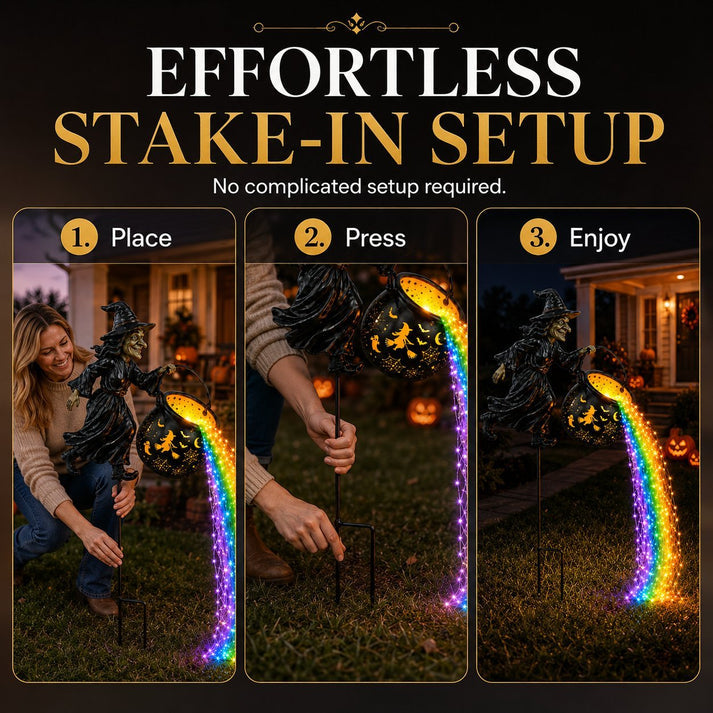🔥LAST DAY 50% OFF -Halloween Witch Cauldron Garden Light