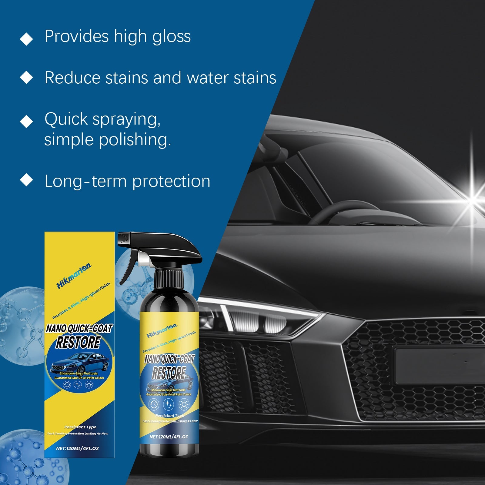 Automotive Nano Coating Repair Agent - With Dust and Water Repellent Properties - Long-lasting and Durable with Gloss, Suitable for Continuous Use
