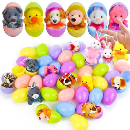 🎁Easter Hot Sale😍Prefilled Easter Eggs, Filled with Plush Animal Toys - Water-Resistant Plastic Shells